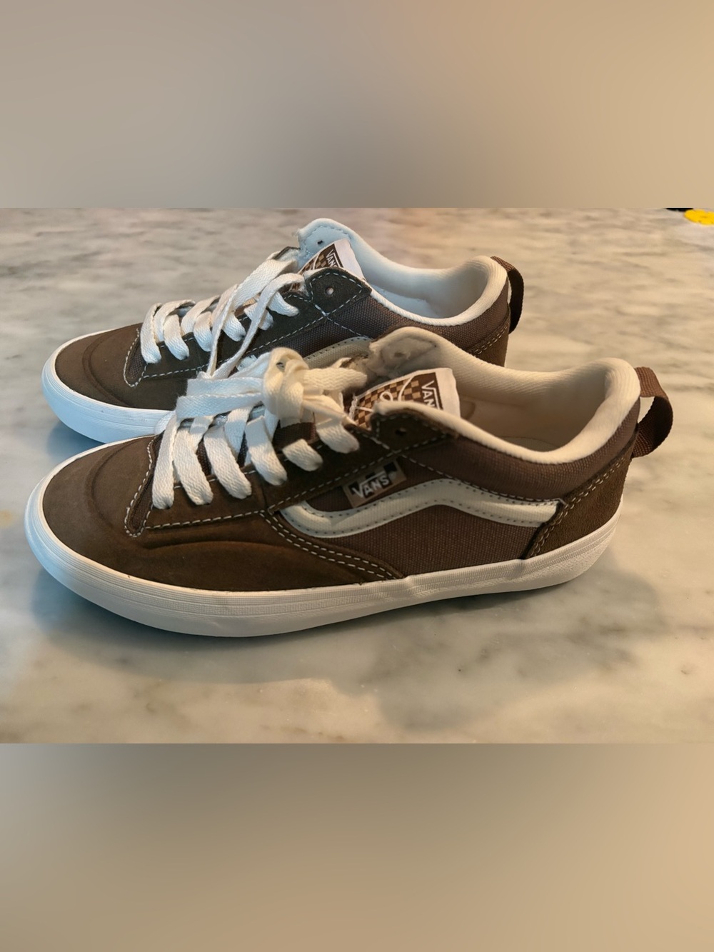 New‼️ Vans Old Skool Brown and White Low-Top Sneakers
